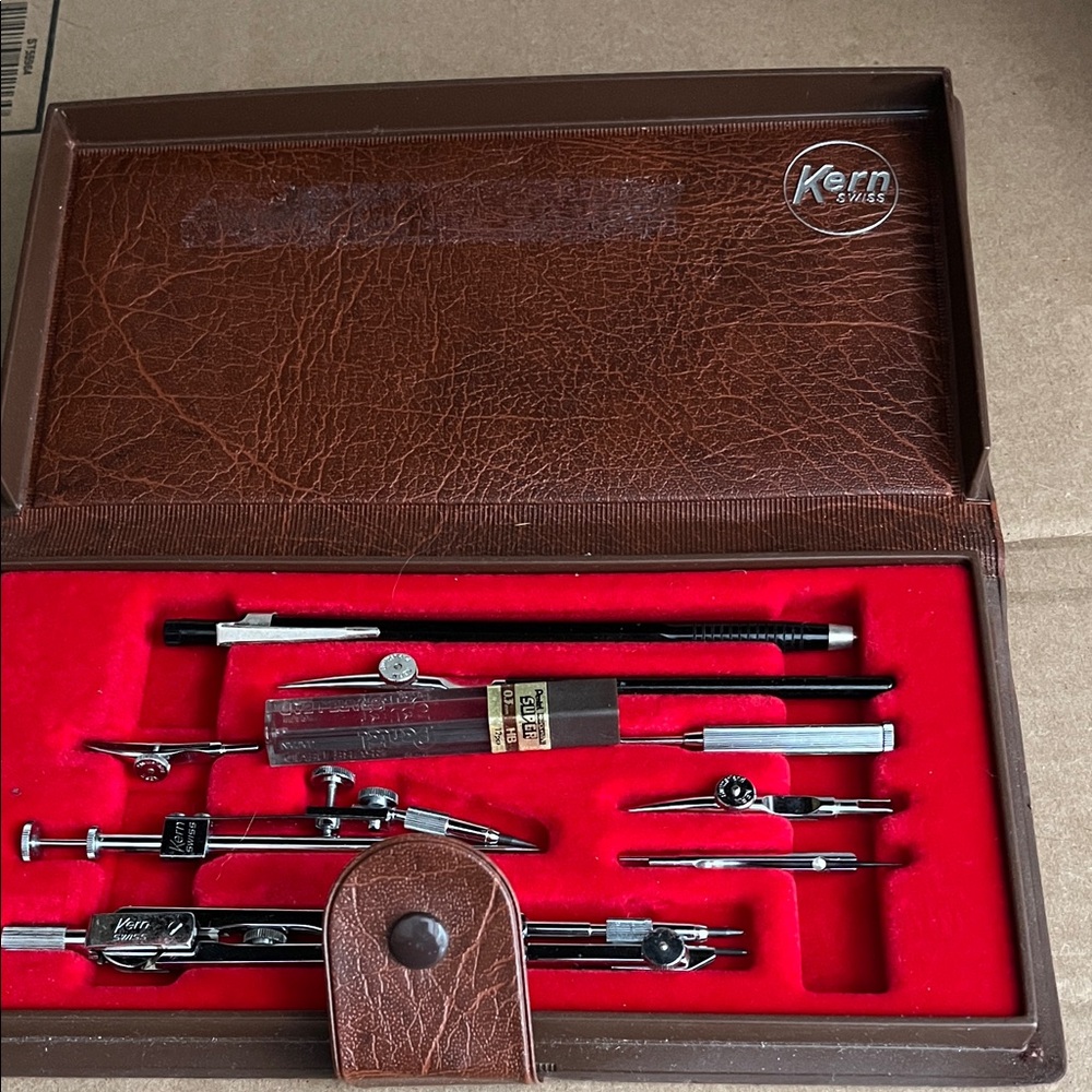 Kern Brown Leather Drafting Tool set